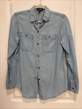 Chaps Light Blue Denim Shirt with Chest Pockets